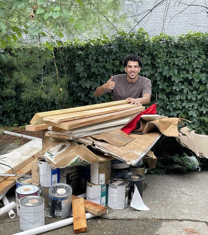 Amir, owner-operator of Buddies Junk Removal, on the job